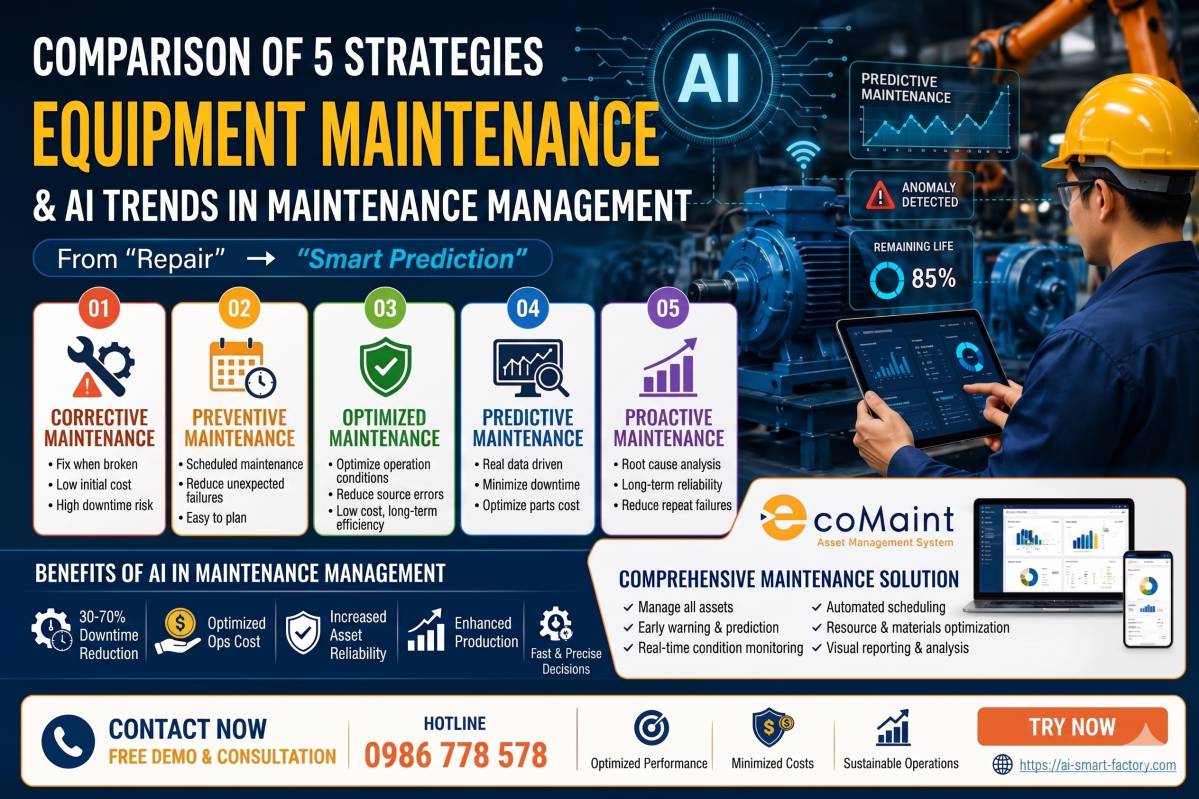 Comparison of 5 Equipment Maintenance Strategies & AI Trends